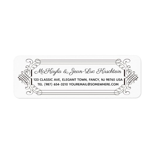 Retour Adresse Anniversaire de mariage élégant Roc (Devant)