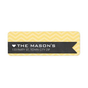 RETOUR ADRESSE chevron zigzag tableau jaune