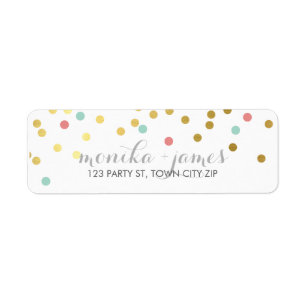 RETOUR ADRESSE confetti or menthe corail tchalkboa