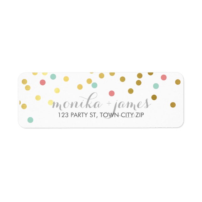 RETOUR ADRESSE confetti or menthe corail tchalkboa (Devant)