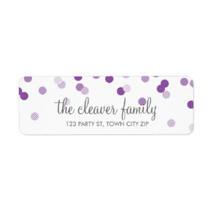 RETOUR ADRESSE confetti poka dot violet violet