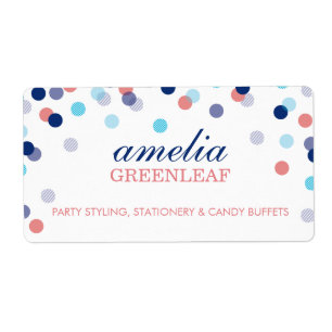 RETOUR ADRESSE mignonne confetti poka point corail