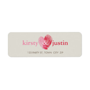 RETOUR ADRESSE mignonne empreinte coeur couple amo