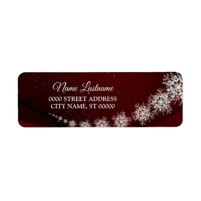 Retour Adresse Noël Snowflakes Red Rustic (Devant)