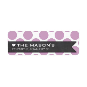 RETOUR ADRESSE poka dot violet tableau noir