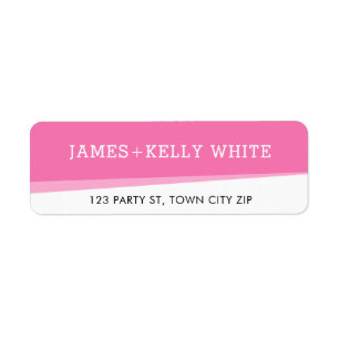 RETOUR ADRESSE simple moderne bold angles rose