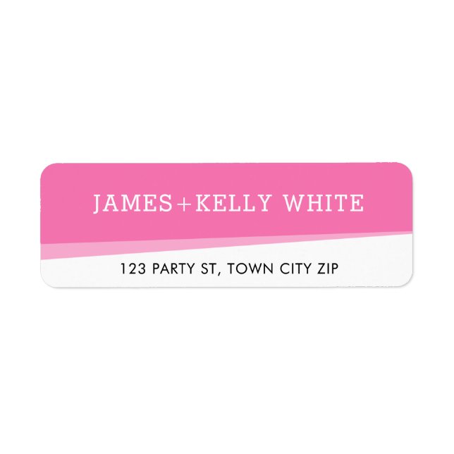 RETOUR ADRESSE simple moderne bold angles rose (Devant)