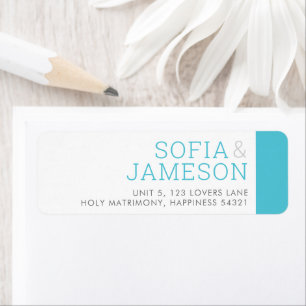 RETOUR ADRESSE simple moderne type bleu turquoise