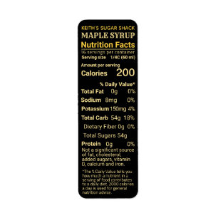 Retour Adresse Sirop d'érable Nutrition Noir Jaune
