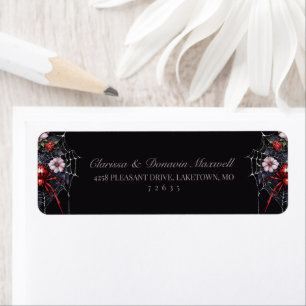 Retour Adresse Toile d'Araignée Florale Rouge Goth