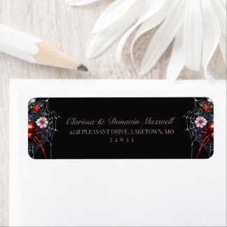 Retour Adresse Toile d'Araignée Florale Rouge Goth