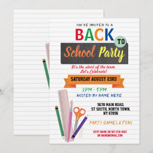 Retour Au Carnet De Fête À L'École Invitation À L'
