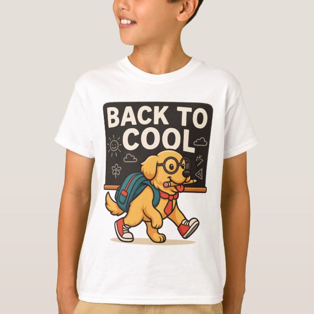 Retour au Cool - T-shirt étudiant de Golden Retrie (Devant)