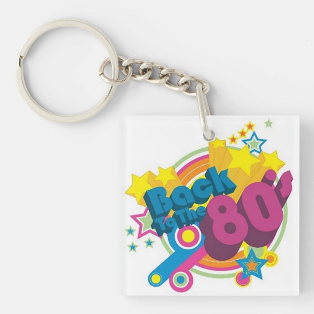 Retour au Porte - clé acrylique des années 80 Retr (Devant)