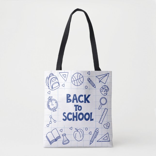 Retour au Sac fourre-tout de doodle scolaire (Devant)