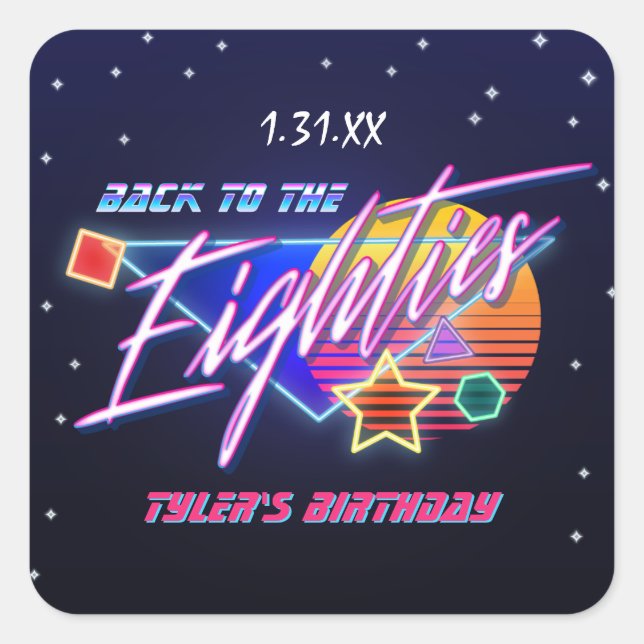 Retour aux Stickers Neon des années 80 (Devant)