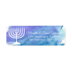 Retour de Menorah Hanoukka Chanukah d'aquarelle