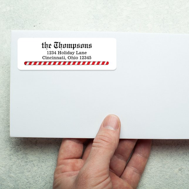 Retour de Noël Adresse Sucres de canne (Simple red and white return address label. )