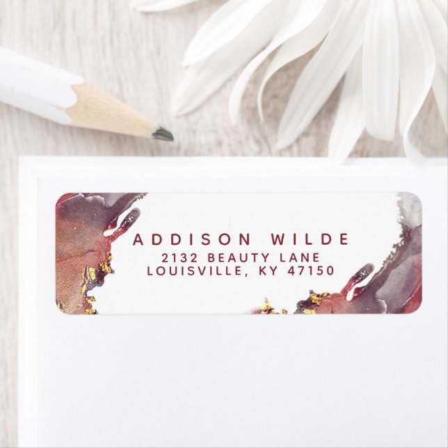 Retour d'encre liquide d'art moderne violet et or (En situation)