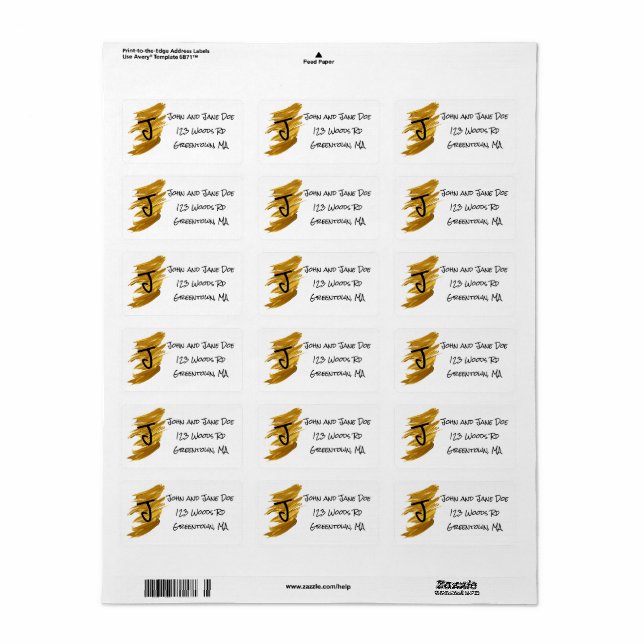 Retour Étiquette Gold (Feuille entière)