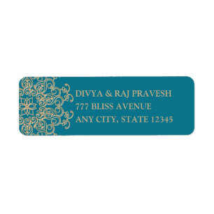 RETOUR INSPIRÉ PAR INDIEN D'OR DE BLEU BLEU VERT
