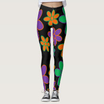 Retour les années 70 Leggings d'alimentation de fl