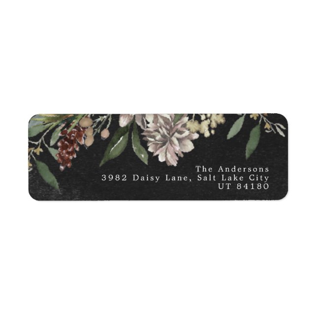 Retourner l'adresse Étiquette Fleurs de Noël Table (Devant)
