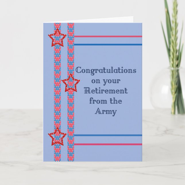 Retraite de la carte de félicitations d'armée (Devant)