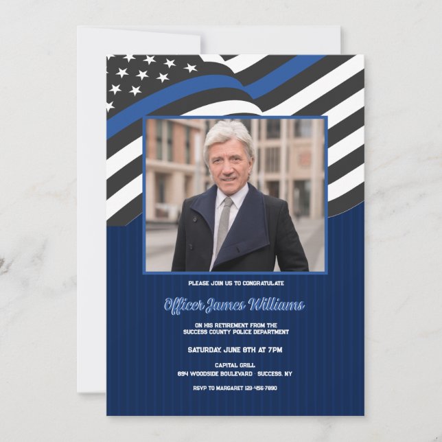 Retraite de la police Photo Party Invitation (Devant)
