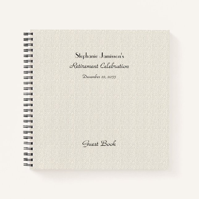 Retraite du livre d'or, Faux Textured Burlap (Devant)