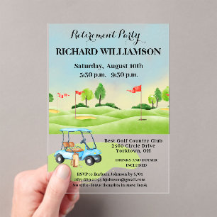 Retraite Party Golf Party Invitation acrylique