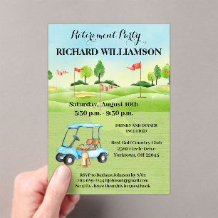 Retraite Party Golf Party Invitation acrylique