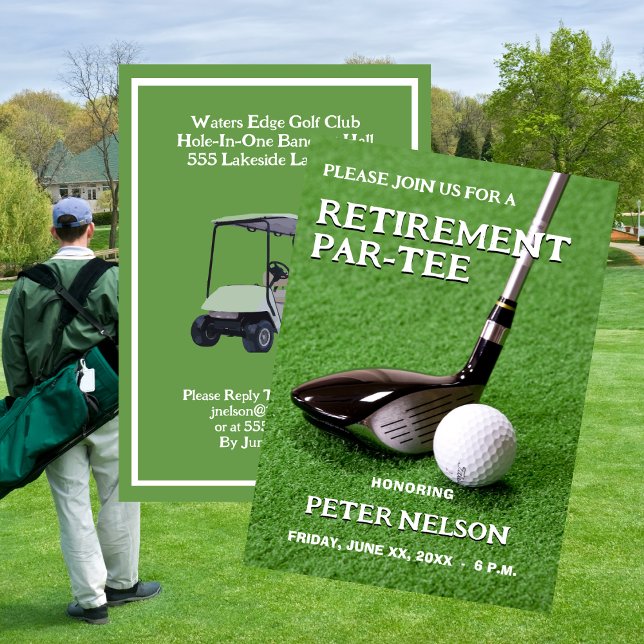 Retraite Party Invitation Golf Amateurs (Retirement Party Invitation Golf Lovers)