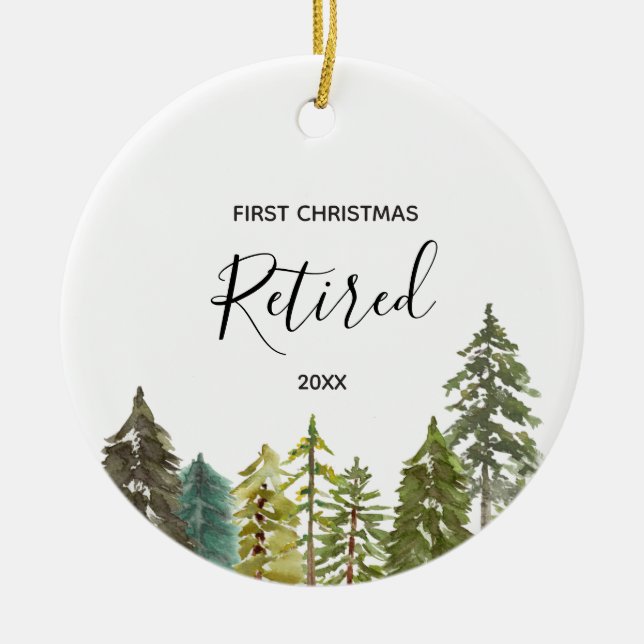 Retraité Pine Greenerife Premier ornement de Noël (Devant)