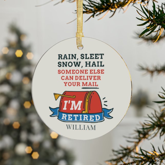 Retraité Postal Worker personnalisé Grand-père ret (Retired Postal Worker Acrylic Christmas Ornament)