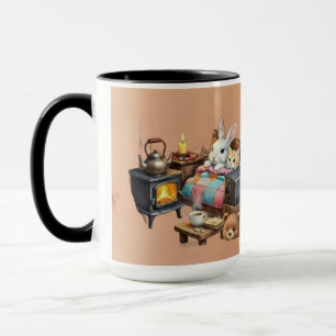 "Retraite Rustique : Tasse à café décorée d'animau
