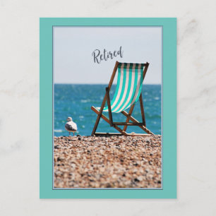 Retraité, Transat en bord de mer Carte postale