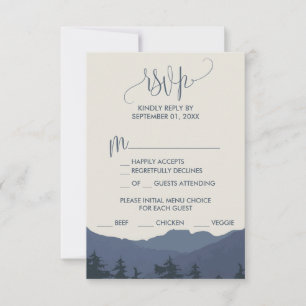 Retraite vers les montagnes Menu Choix Carte RSVP