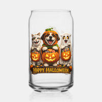 Retreat trio whimsical happy Halloween glass can