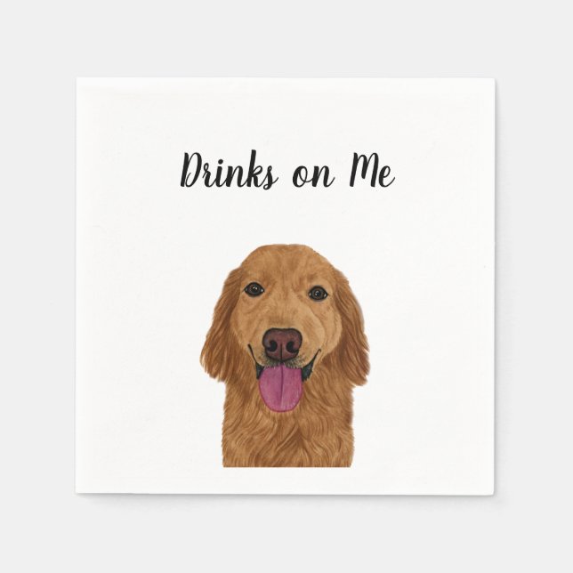 Retriever Cocktail Napkins (Front)
