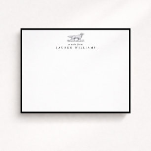 Retriever Dog Sketch Black Border Note Card