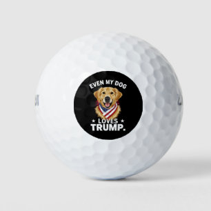Retriever Even My Dog Loves Trump USA Flag Golf Balls
