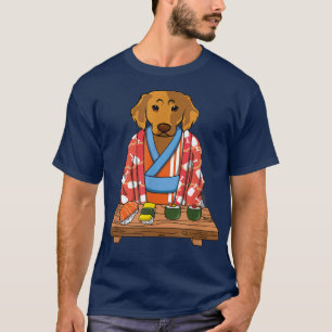 Retriever Golden Dog Kimono Kawaii Japanese Foodie T-Shirt