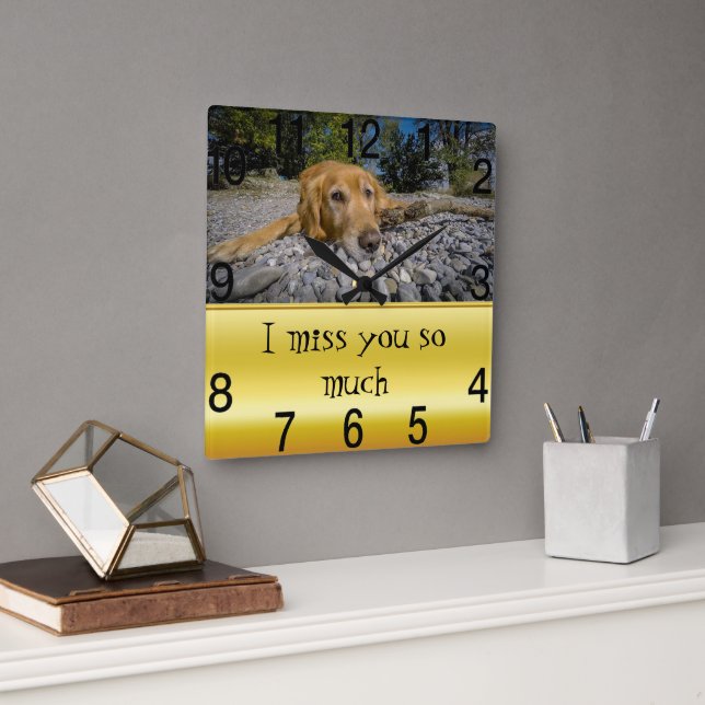 Retriever on the rocky beach. I've been thinking  Square Wall Clock (Office)