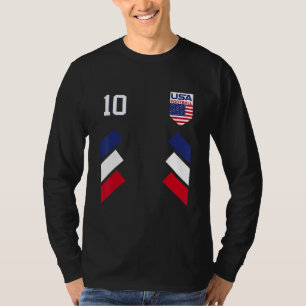Retro10 American Football USA Soccer USA Flag T-Shirt