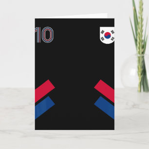 Retro10 South Korea Footll South Korea Soccer Flag Card