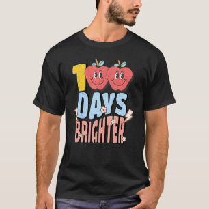 Retro 100 Days Brighter Happy 100 Days Of School T T-Shirt