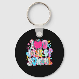 Retro 100 Days Of School Coquette Happy 100th Day Keychain