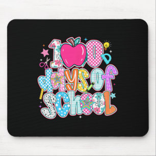Retro 100 Days Of School Coquette Happy 100th Day Mouse Pad