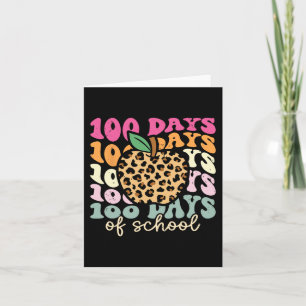 Retro 100 Days Of School Leopard Teacher 100th Day Card